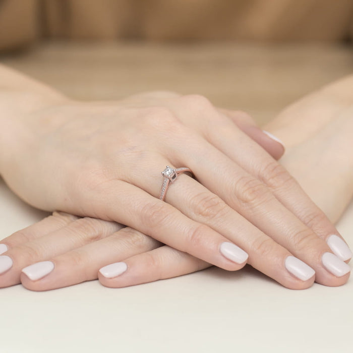 Inel Aur 14K cu Diamant Natural 0.13 ct