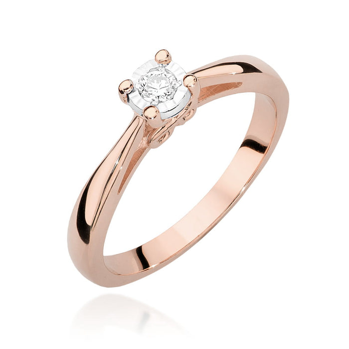 Inel Aur 14k cu Diamant Natural 0.08 ct