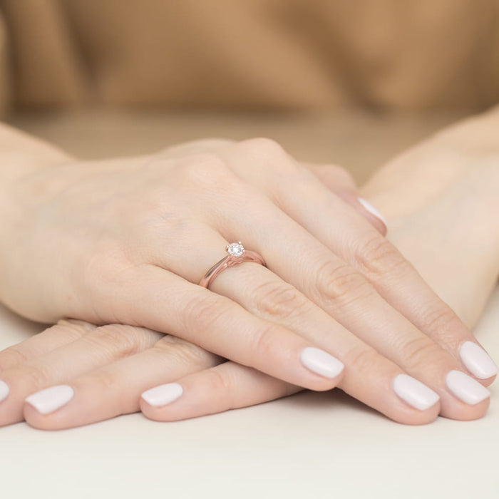 Inel Aur 14k cu Diamant Natural 0.08 ct