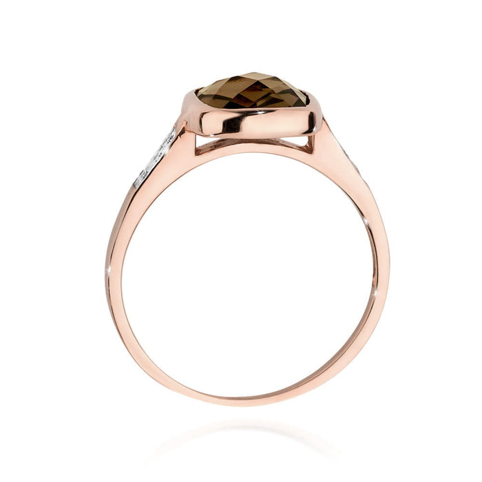 Inel Aur 14K cu Cuart Fumuriu 2.00 ct