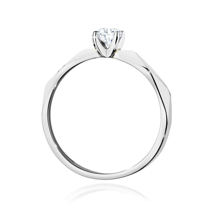 Inel Aur 14K cu Diamant 0.20 ct - Alb