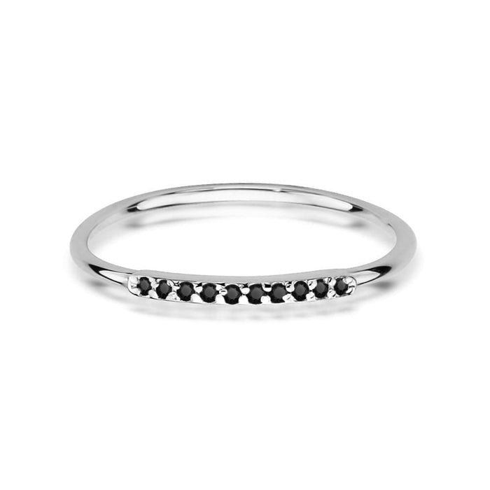 Inel Aur 14k cu Diamante Naturale Negre 0.05 ct