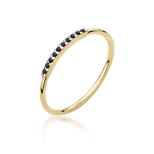 Inel Aur 14k cu Diamante Naturale Negre 0.05 ct