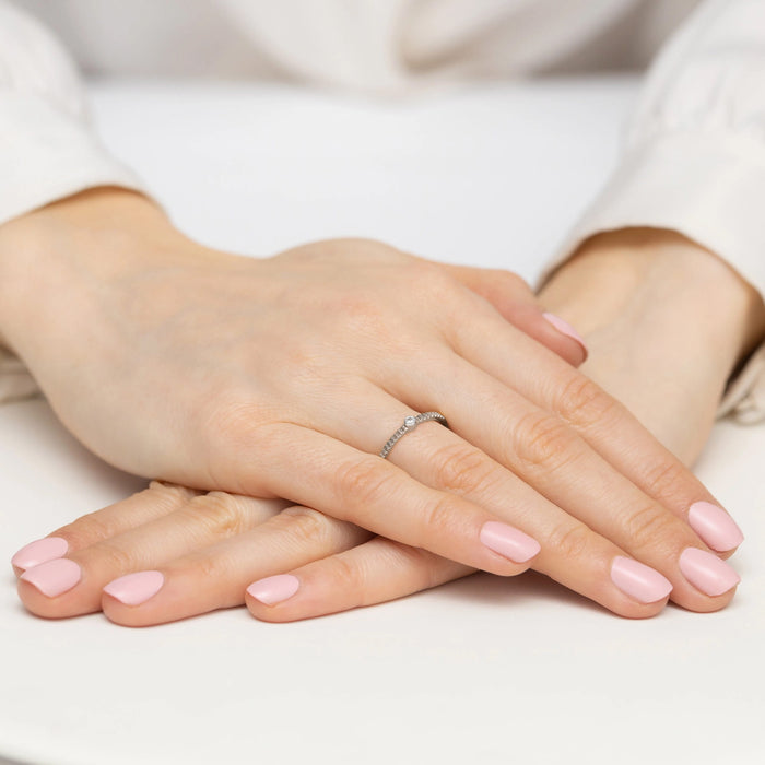 Inel Aur 14K cu Diamant Natural 0.04 ct