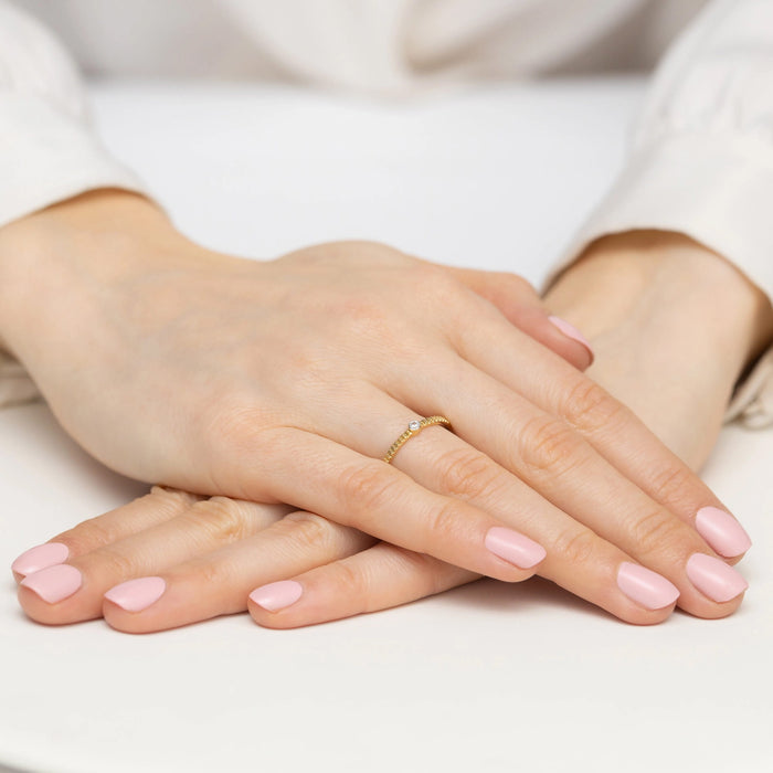 Inel Aur 14K cu Diamant Natural 0.04 ct