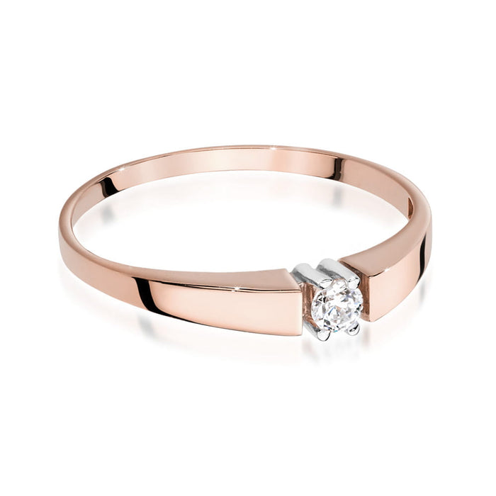 Inel Aur 14k cu Diamant Natural 0.08 ct