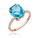 Inel Aur 14K cu Topaz Swiss 3.00 ct si Diamante Naturale 0.07 ct