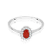 Inel Aur 14K cu Coral 0.20 ct si Diamante Naturale 0.08 ct