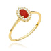 Inel Aur 14K cu Coral 0.20 ct si Diamante Naturale 0.08 ct