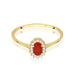 Inel Aur 14K cu Coral 0.20 ct si Diamante Naturale 0.08 ct