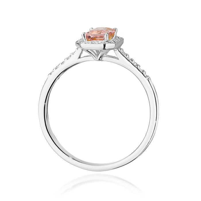 Inel Aur 14K cu Morganit 0.60 ct si Diamante Naturale 0.19 ct