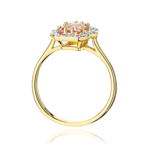 Inel Aur 14K cu Morganit 1.00 ct  si Diamante Naturale 0.17 ct