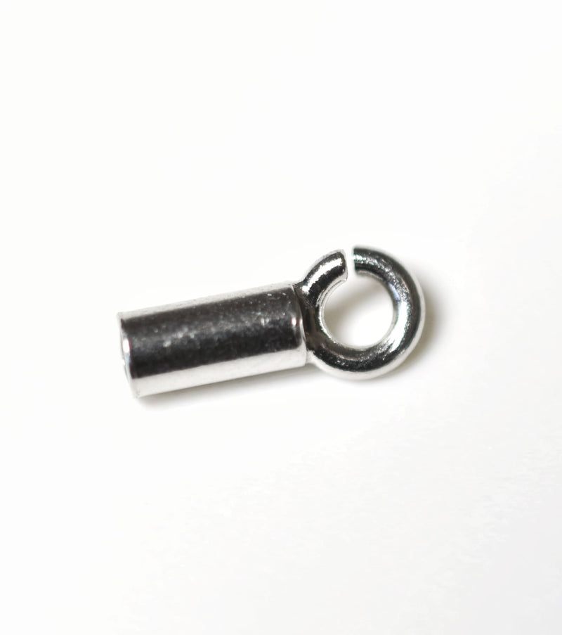 Capat de sir tubular argint 925 rodiat, 8.6 mm