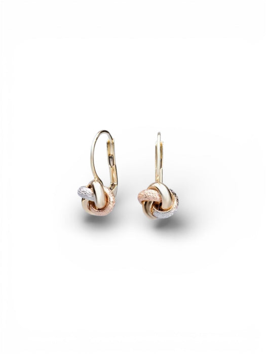 Cercei Aur 14K cu Nod in trei culori