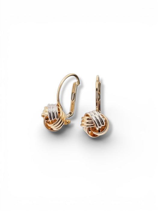 Cercei Aur 14K cu Nod in trei culori