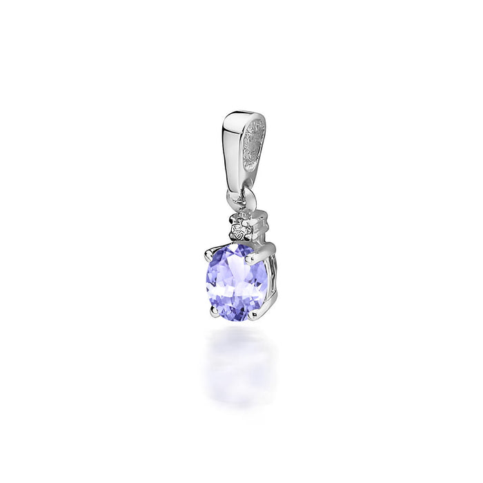 Pandantiv Aur 14K cu Tanzanit 0.40 ct si Diamant 0.0145 ct