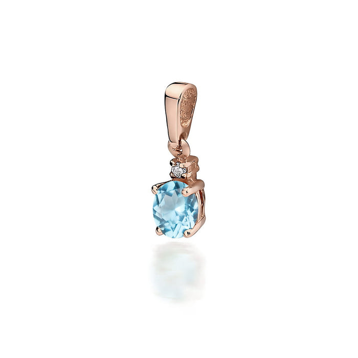 Pandantiv Aur 14K cu Topaz 0.50 ct si Diamant 0.0145 ct