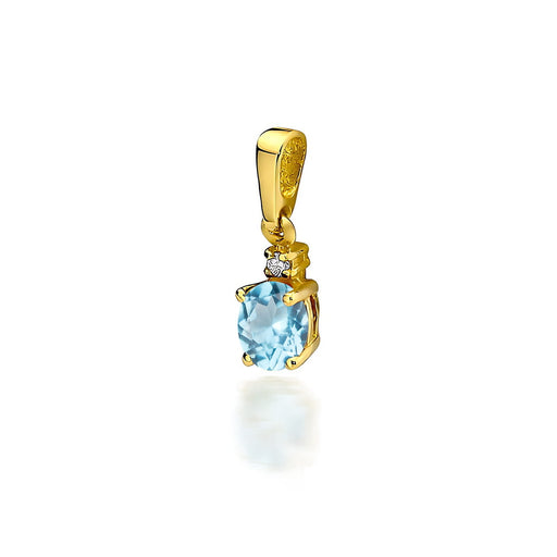 Pandantiv Aur 14K cu Topaz 0.50 ct si Diamant 0.0145 ct