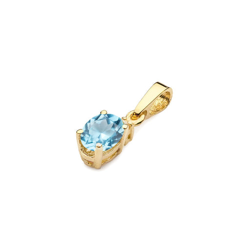 Pandantiv Aur 14K cu Topaz 0.50 ct si Diamant 0.0145 ct