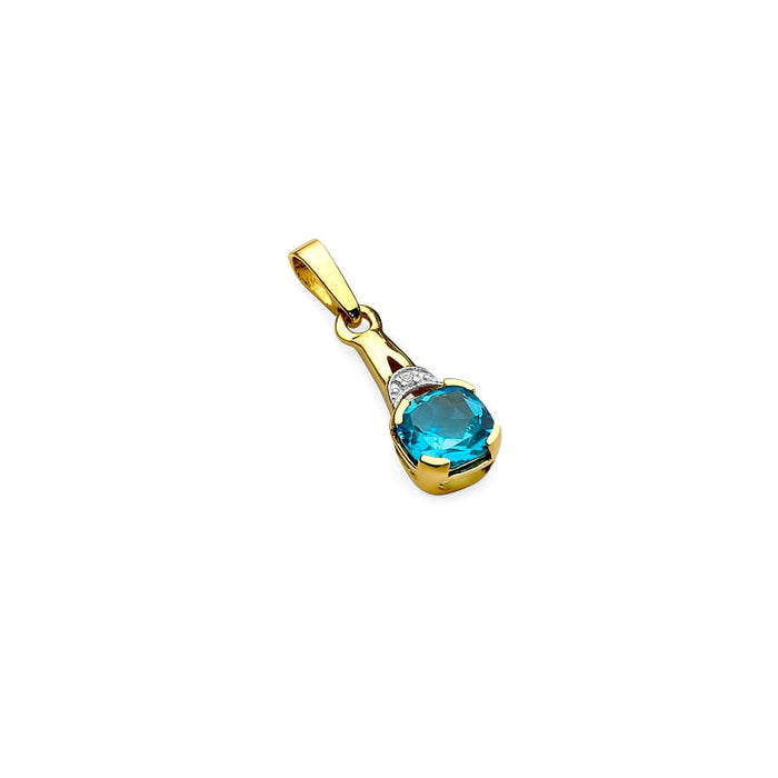 Pandantiv Aur 14K cu Topaz 1.10 ct si Diamant 0.005 ct