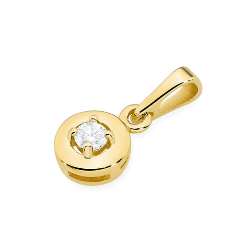 Pandantiv Aur 14 K cu Diamant Natural 0.10 ct