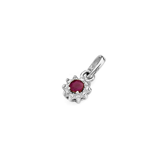 Pandantiv Aur 14 K cu Rubin 0.15 ct si diamante