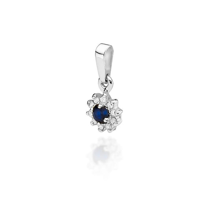 Pandantiv Aur 14K cu Safir 0.15 ct si Diamante 0.09 ct
