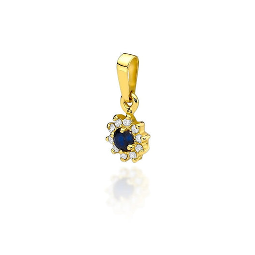 Pandantiv Aur 14K cu Safir 0.15 ct si Diamante 0.09 ct