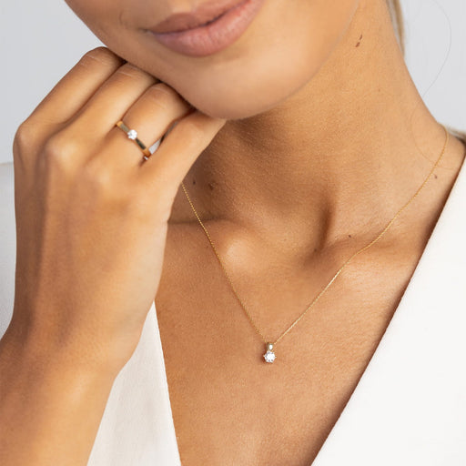 Pandantiv Aur 14K cu Diamant de Laborator 0.30 ct