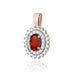Pandantiv Aur 14K cu Garnet 0.50 ct si Diamante Naturale Naturale 0.19 ct