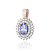Pandantiv Aur 14K cu Tanzanit 0.40 ct si Diamante Naturale Naturale 0.19 ct