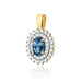 Pandantiv Aur 14K cu Topaz London Blue 0.50 ct si Diamante Naturale 0.19 ct