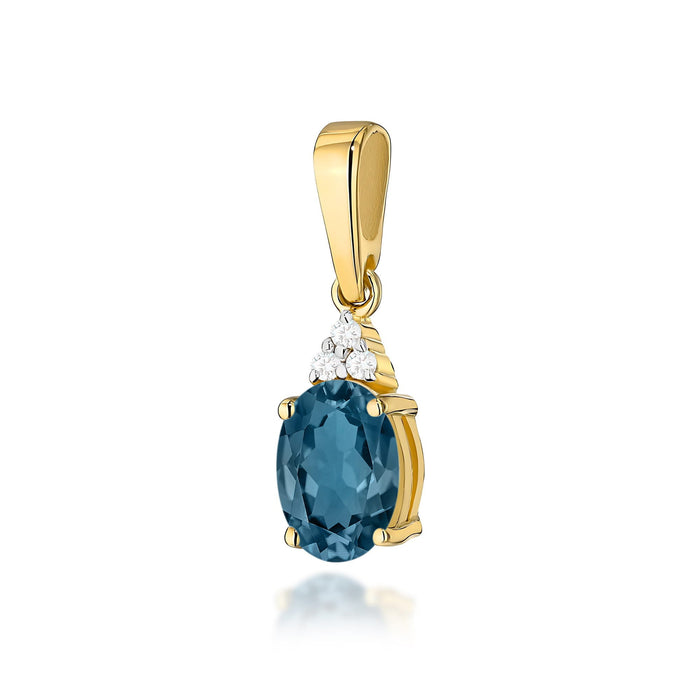 Pandantiv Aur 14K Z0308 Topaz London Blue 0,85ct