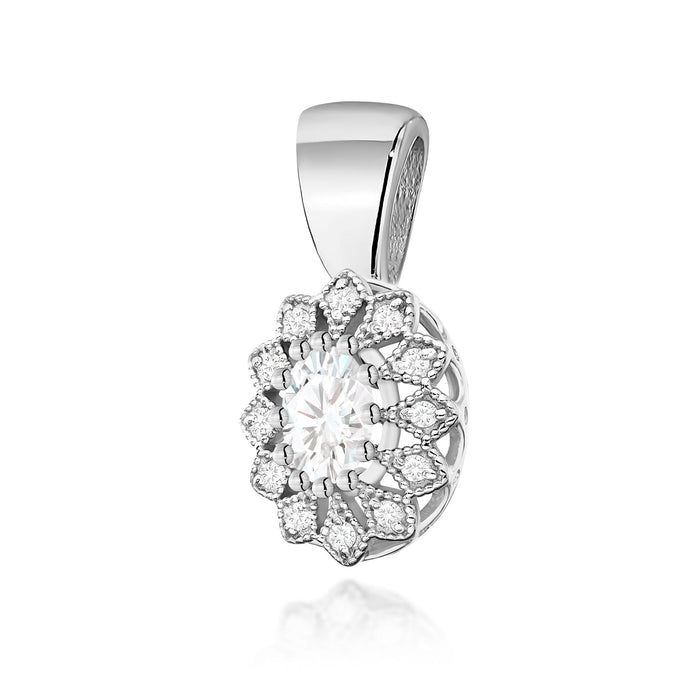 Pandantiv Aur 14K Diamant Laborator 0.40 Carat Oval