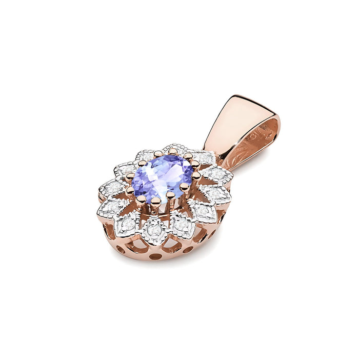 Pandantiv Aur 14K Z0354 cu Tanzanit 0,40ct