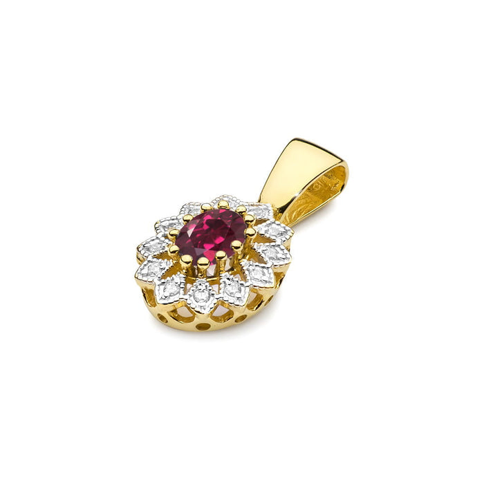 Pandantiv Aur 14K Z0354 Rodolit 0.50ct