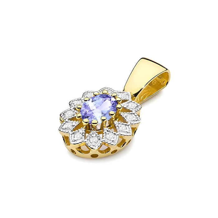 Pandantiv Aur 14K Z0354 cu Tanzanit 0,40ct