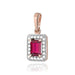 Pandantiv Aur 14K cu Rubin 0.80 ct si Diamante 0.10 ct