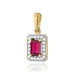 Pandantiv Aur 14K cu Rubin 0.80 ct si Diamante 0.10 ct