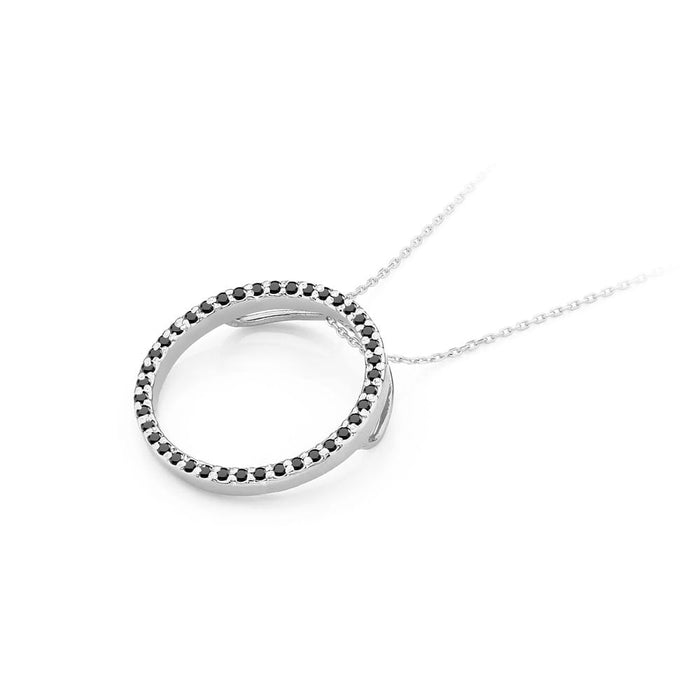 Pandantiv Aur 14K cu Diamante Negre 0.20 ct