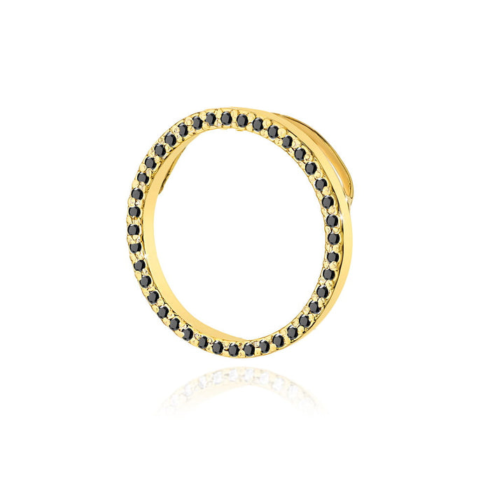 Pandantiv Aur 14K cu Diamante Negre 0.20 ct