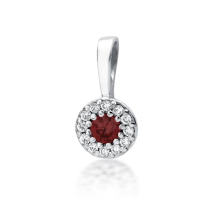 Pandantiv Aur 14K cu Rubin 0.15 ct si Diamante 0.15 ct
