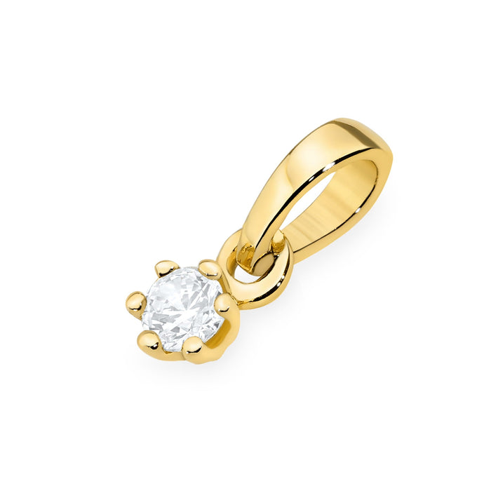 Pandantiv Aur 14K cu Diamant Natural 0.04 ct