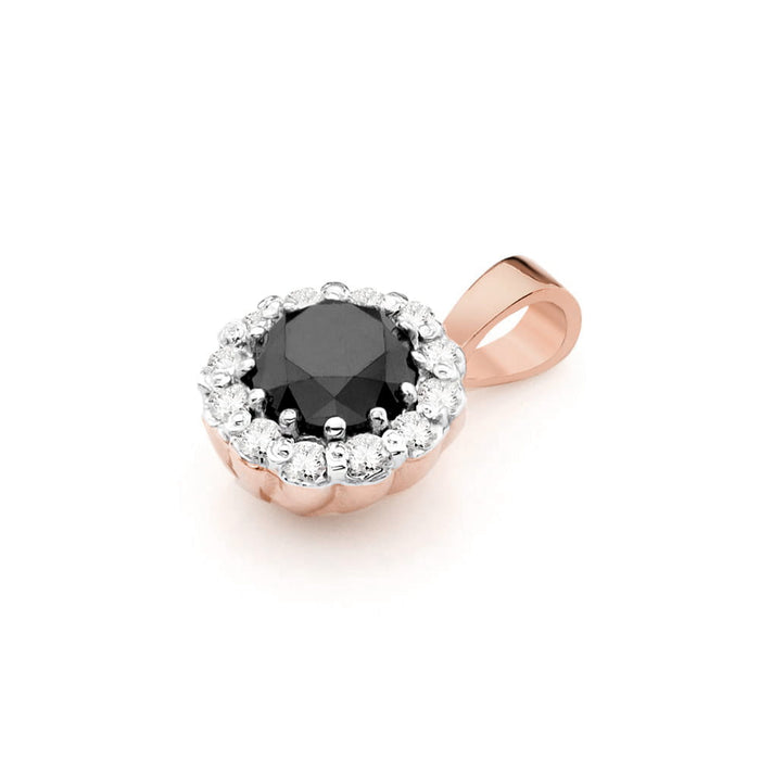 Pandantiv  Aur 14K cu Diamant Negru 0.50 ct