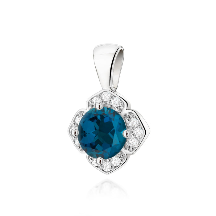 Pandantiv Aur 14K Z0571 Topaz London Blue 0.50ct