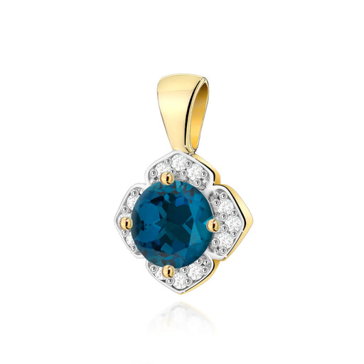 Pandantiv Aur 14K Z0571 Topaz London Blue 0.50ct