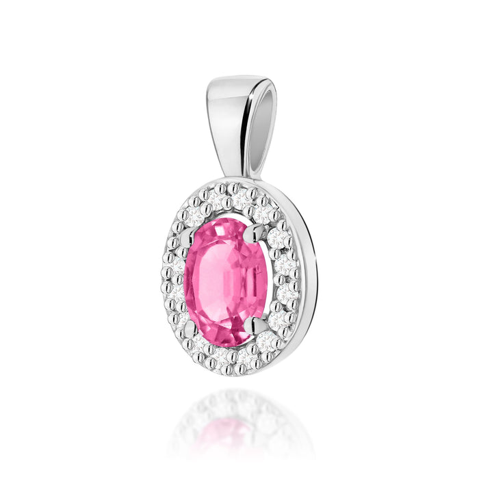 Pandantiv Aur 14K Z0574 Topaz Roz 0.50ct