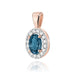 Pandantiv Aur 14K Z0574 Topaz London Blue 0.50ct