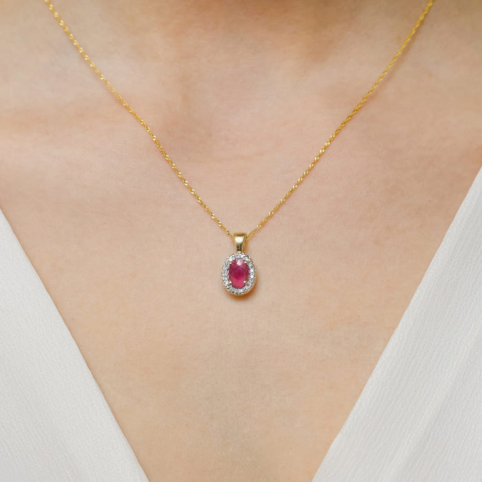 Pandantiv Aur 14K Z0574 Rubin 0.60ct