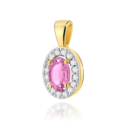 Pandantiv Aur 14K Z0574 Safir Roz 0.45ct